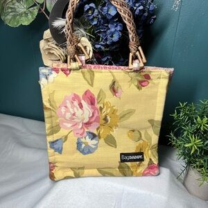 Bagdaddy Floral Yellow Tote Bag